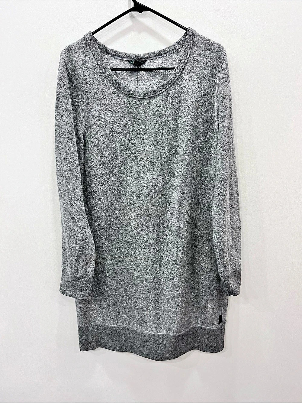 Roots Canada Women's L Grey Marled Knit Sweatshirt Tunic Dress